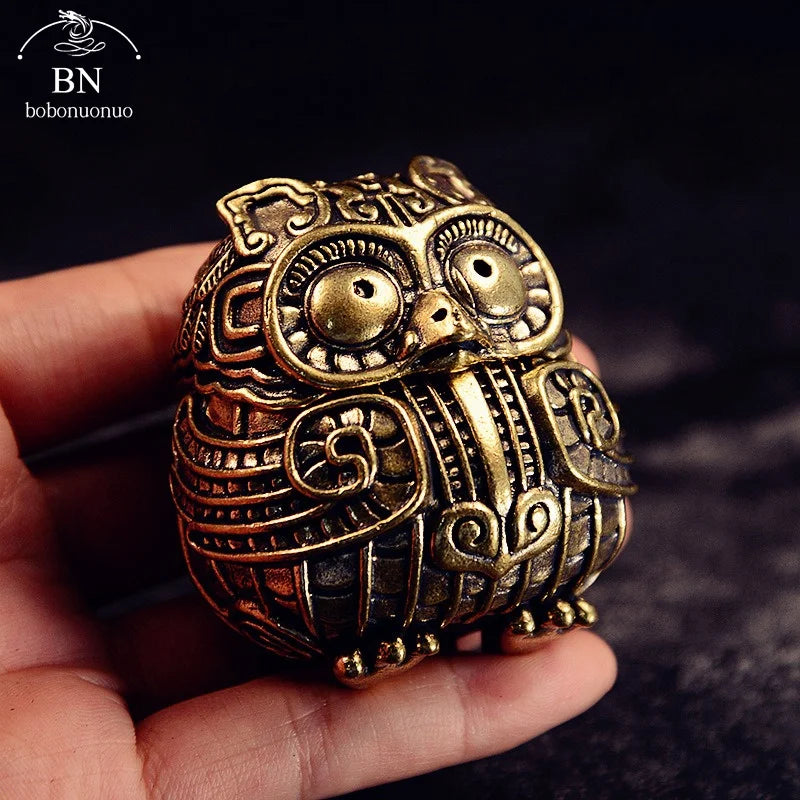 Antique Owl Incense Burner | Vintage Copper Home Decor and Desk Ornament