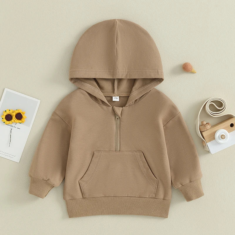 Kids Solid Color Hoodie | Long Sleeve Pullover for Toddlers