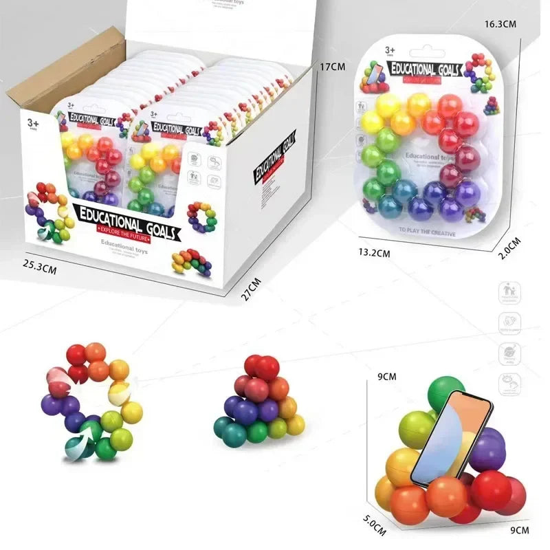3D Puzzle Fidget Ball | Endless Twist and Turn Stress Relief Desk Sculpture