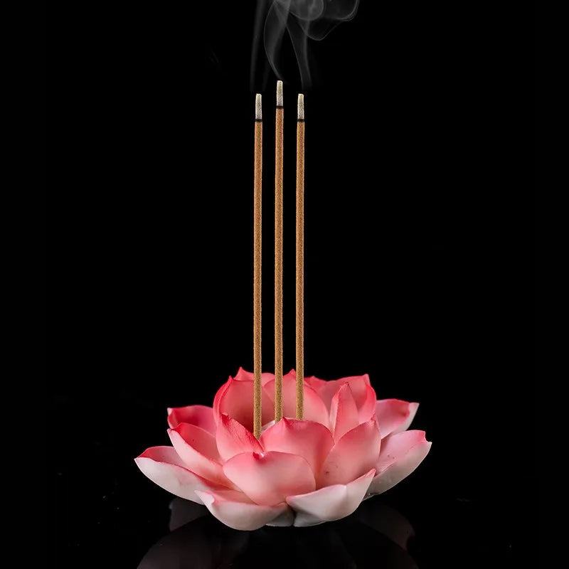 Ceramic White Lotus Incense Burner | Home Decor Stick Holder for Office Teahouse