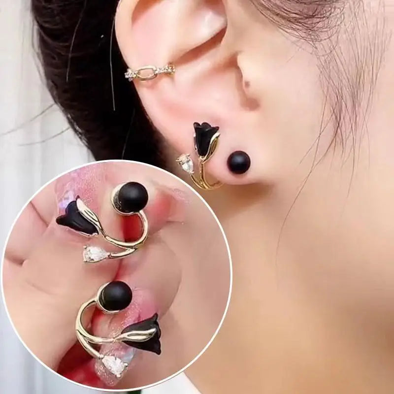 Korean Fashion Seven Star Zircon Earrings | Luxury Crystal Stars Stud Earrings
