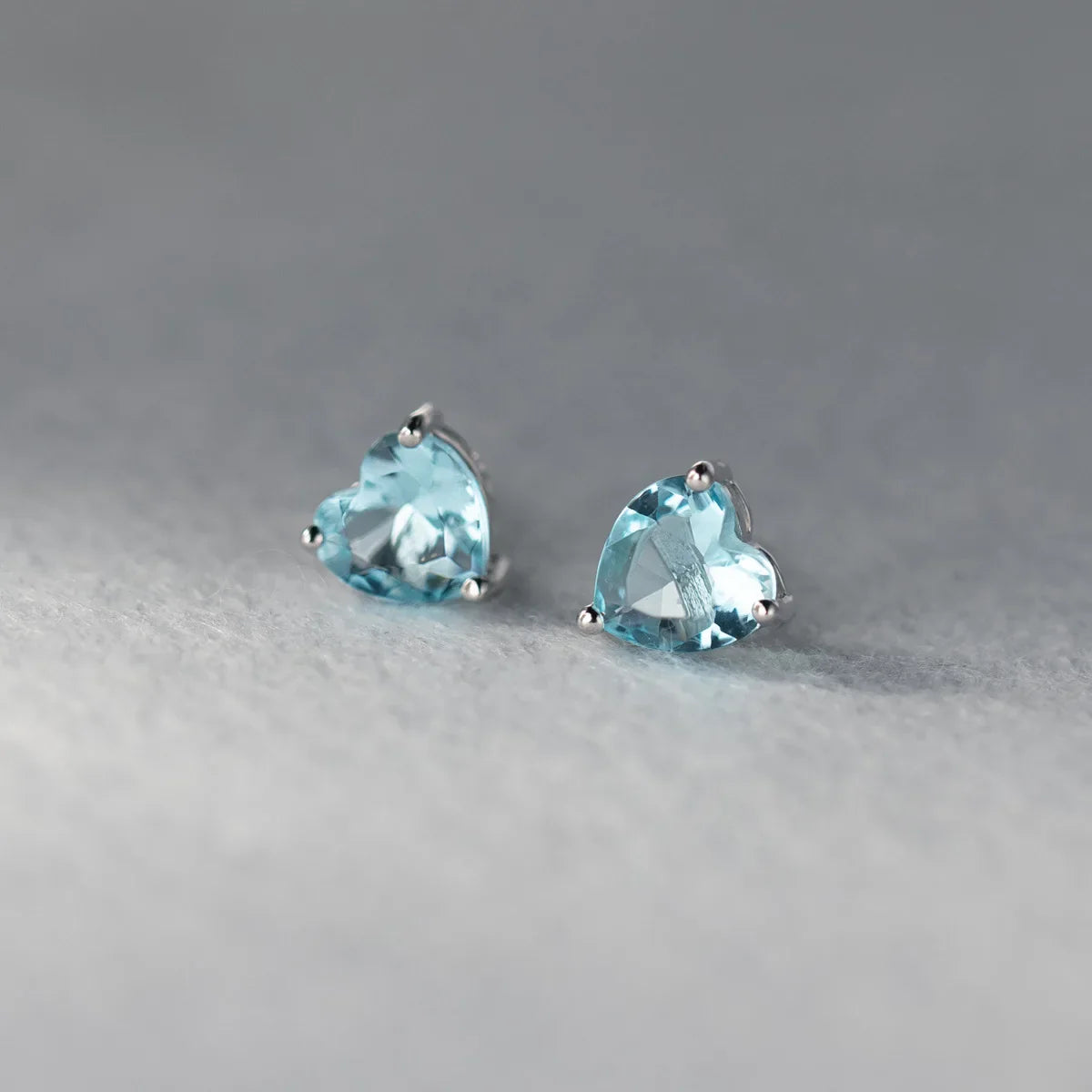 925 Sterling Silver Heart Zircon Stud Earrings | Luxury Jewelry for Women
