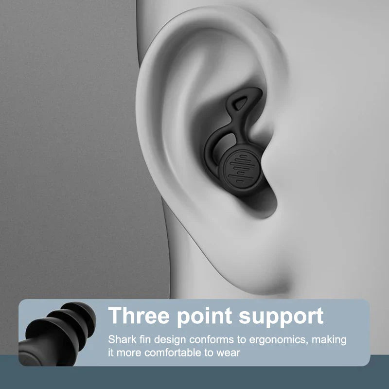 1Pair Soft-Silicone 3-Layer Reusable Ear Plugs | High-Efficiency Noise Reduction for Sleep and Hearing Protection