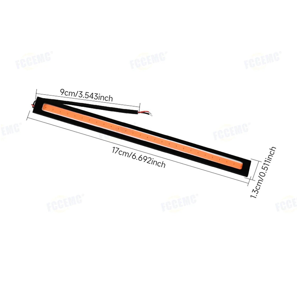 2pcs Ultra Thin LED Car COB Daytime Running Lights | Waterproof 12V Ambient Lamp Bar