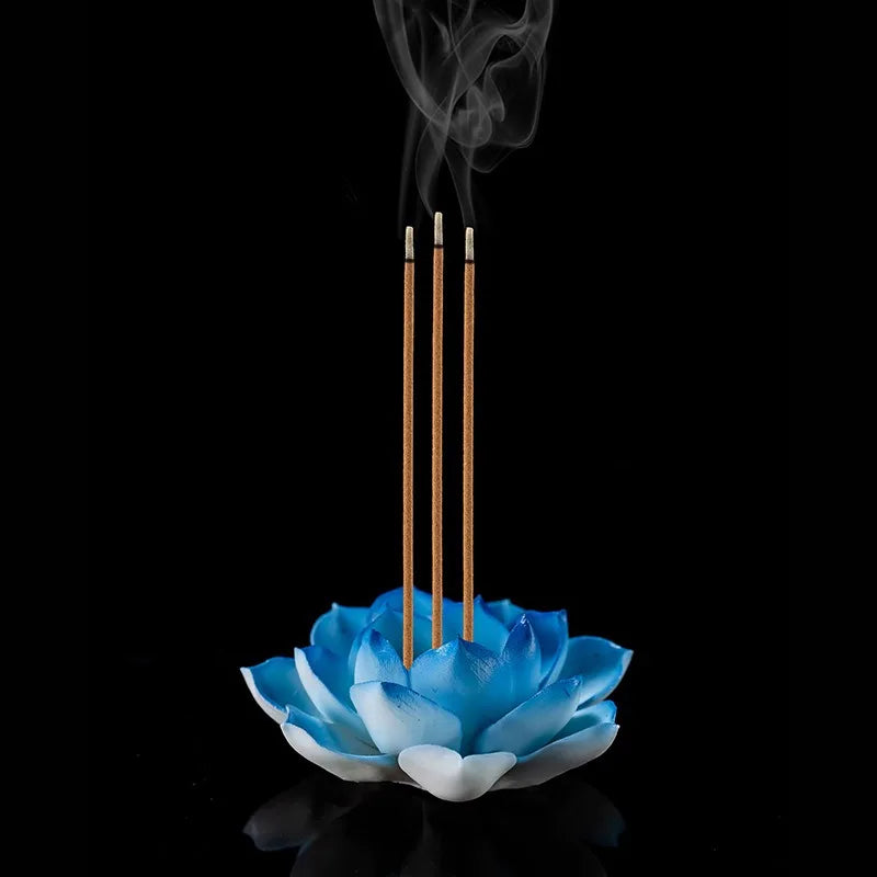 Ceramic White Lotus Incense Burner | Home Decor Stick Holder for Office Teahouse