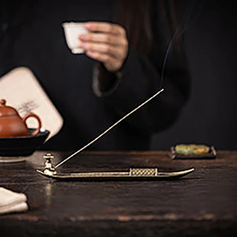 Traditional Japanese Incense Holder Old Men Fishing Boat Design | Aromatherapy Ornament for Home Decor