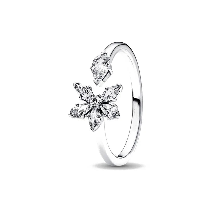 925 Sterling Silver Blue Green Heart Ring | Women's Wedding Band with Zircon