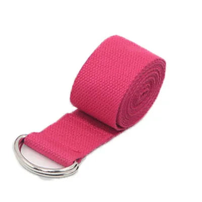 Cotton Yoga Strap with D-Ring Buckle | Adjustable Non-Elastic Stretching Belt for Pilates and Physical Therapy