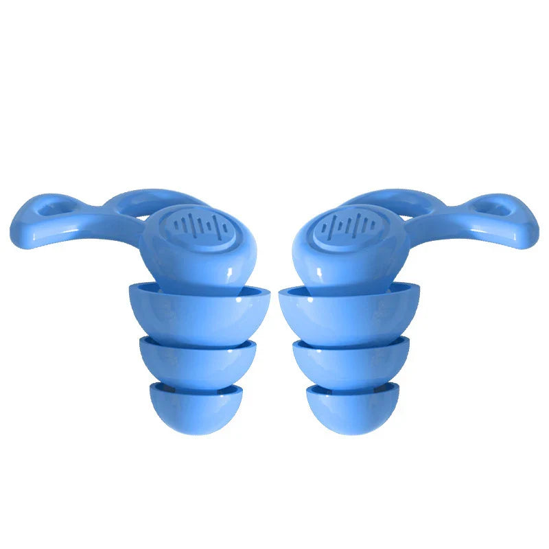 1Pair Soft-Silicone 3-Layer Reusable Ear Plugs | High-Efficiency Noise Reduction for Sleep and Hearing Protection