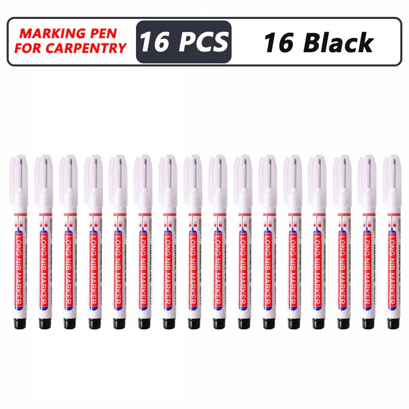 Deep Hole Long Nib Markers for Metal Wood Tile | 8-Pack Waterproof Marking Pens