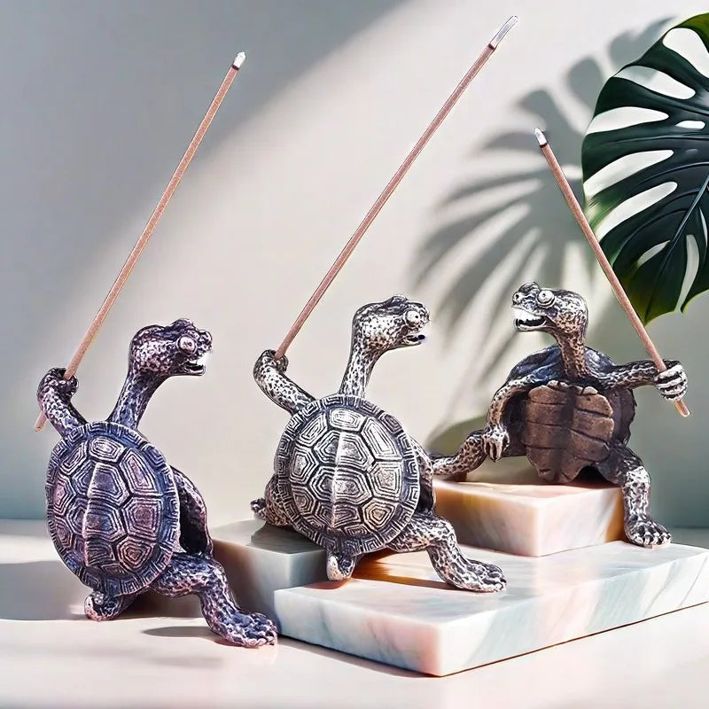 Mini Turtle Incense Holder | Vintage Bronze Sandalwood Stick Burner Stand