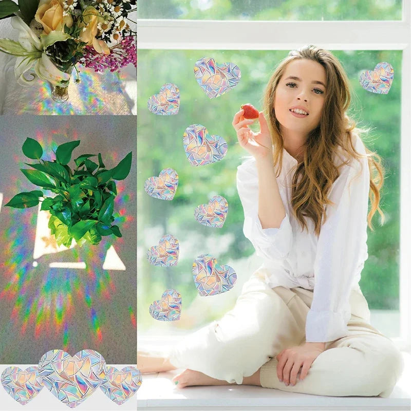 Rainbow Suncatcher Window Stickers | PVC Cat Butterfly Prism Glass Decal