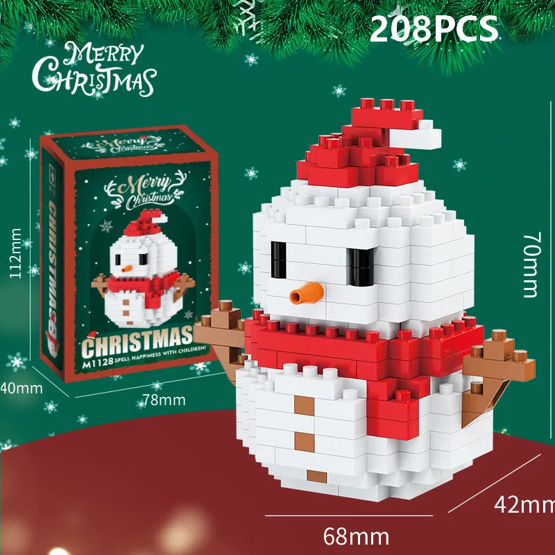 DIY Santa Reindeer Building Blocks | Christmas Domino Game Set