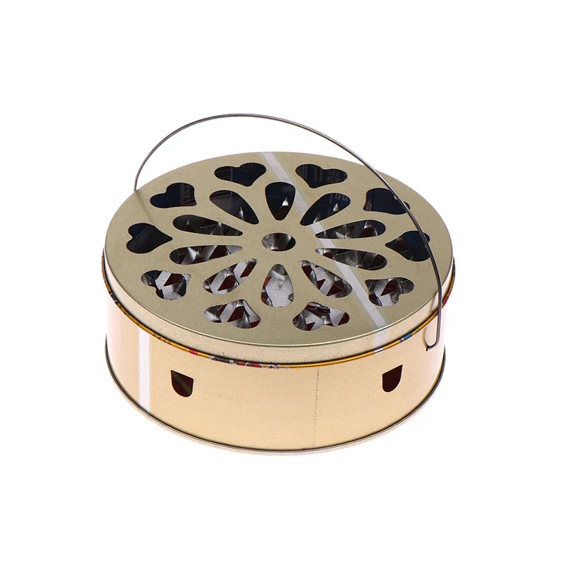 Mosquito Coil Holder with Lid and Handle | Fireproof Insect Repellent Burner