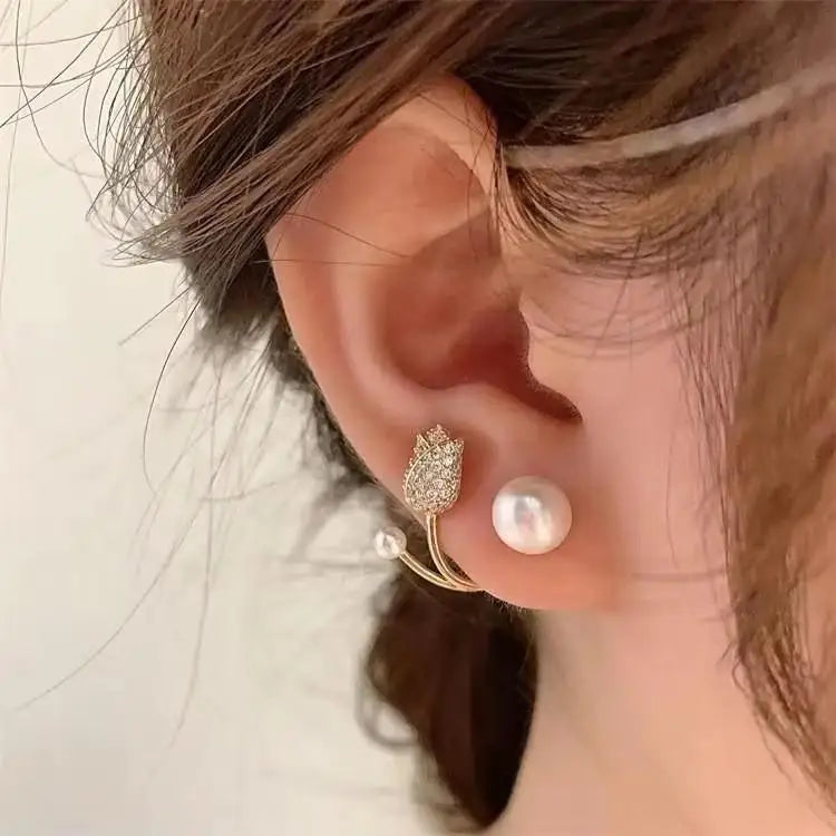 Korean Fashion Seven Star Zircon Earrings | Luxury Crystal Stars Stud Earrings