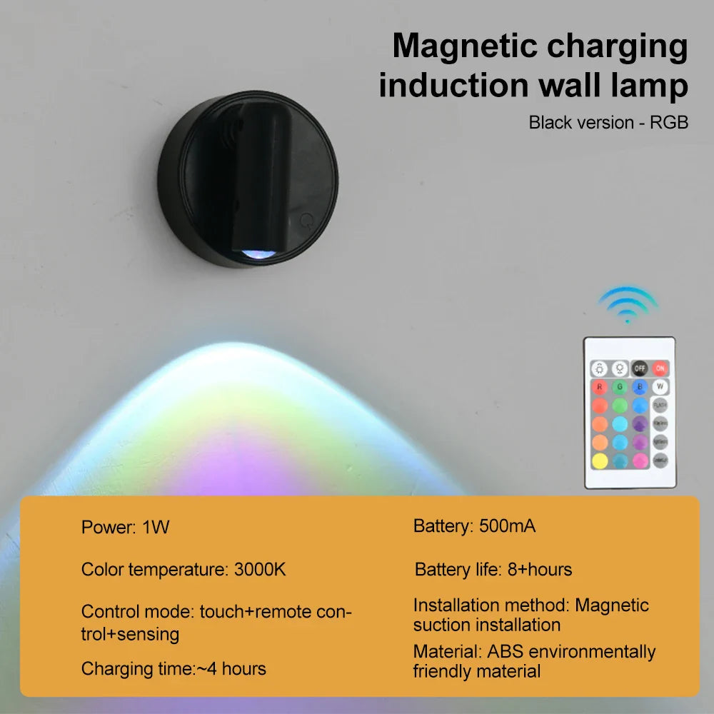 LED Light Magnetic USB Rechargeable Wall Light | Dimmable Reading Spotlight