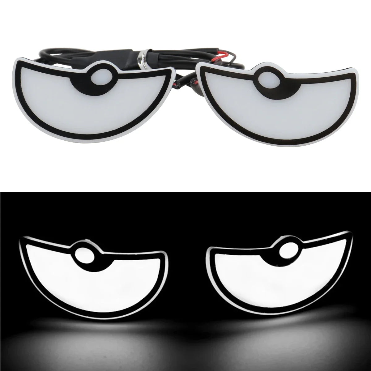 2PCS Car LED Demon Eye Light Semicircle Eagle Eye Motorcycle Tail Decorative Lights Dynamic Strobe Turn Signal Light Universal
