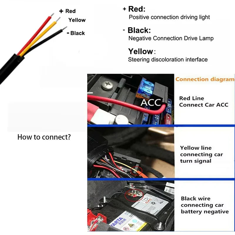 2pcs Car LED DRL Light Strip Dynamic Scan Flexible Waterproof 12V Universal | Daytime Running Lights