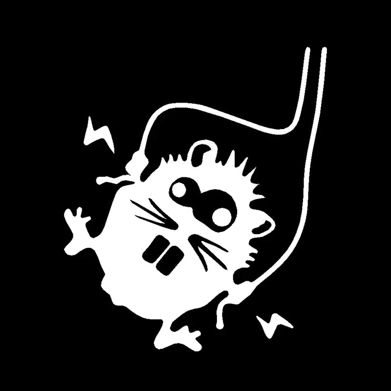 Funny Mouse Decal Sticker for Wall Switches | Warning Sign High Voltage Hamster Electrical Socket Decor