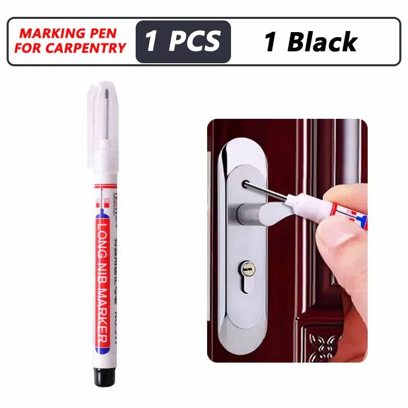 Deep Hole Long Nib Markers for Metal Wood Tile | 8-Pack Waterproof Marking Pens