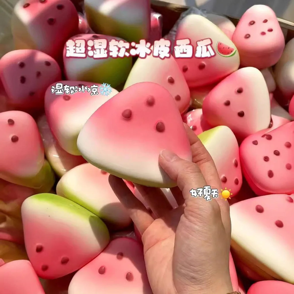 Summer Ice Watermelon Squishy | Slow Rising Soft Wet Squeeze Stress Relief Toy