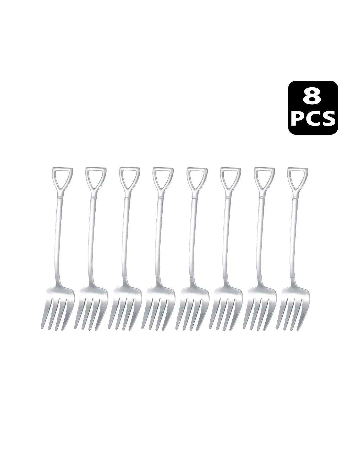 4 8 12 Piece Stainless Steel Dessert Fork Set | Shovel Shaped Small Fruit Fork for Parties