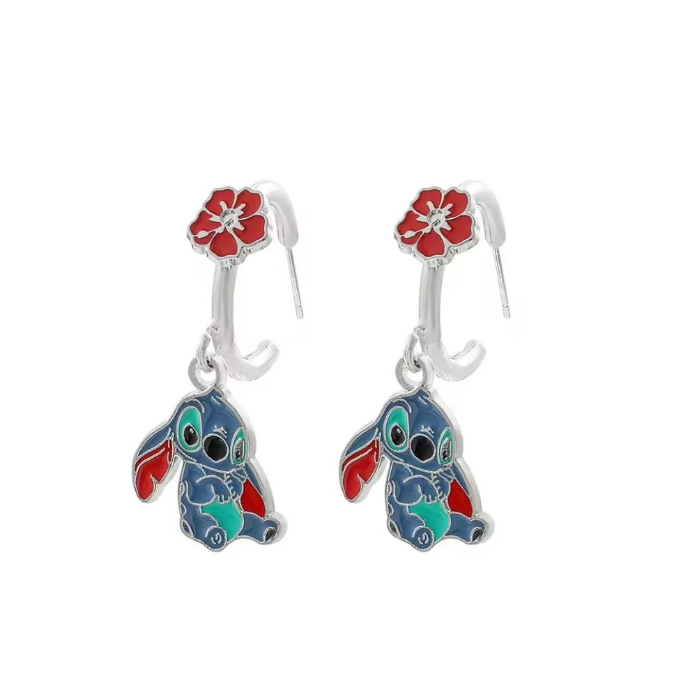 925 Silver Cartoon Duck and Teddy Bear Earrings | Cute Animal Stud Earrings for Women