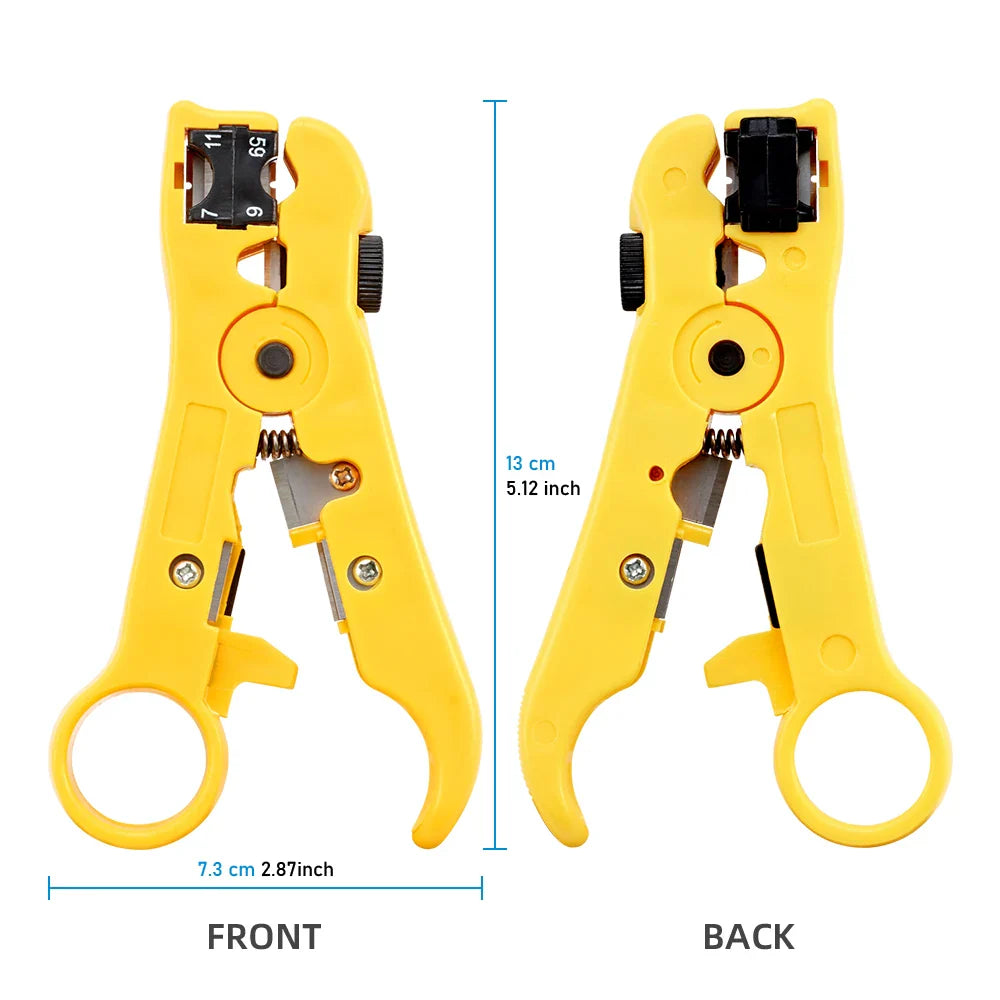 Multi-Functional Coaxial Cable Stripping Pliers | Wire Stripper Tool for UTP/STP RG59 RG6 RG7 RG11