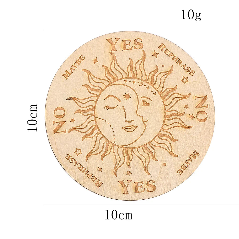 10cm Crystal Grid Wooden Display Board | Laser Engraved Spiritual Decor