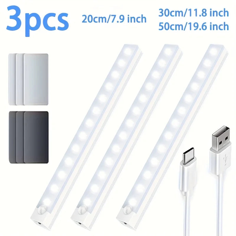 Rechargeable Sensor Night Light | 4 Sizes, 3 Color Modes, Magnetic & No Drill