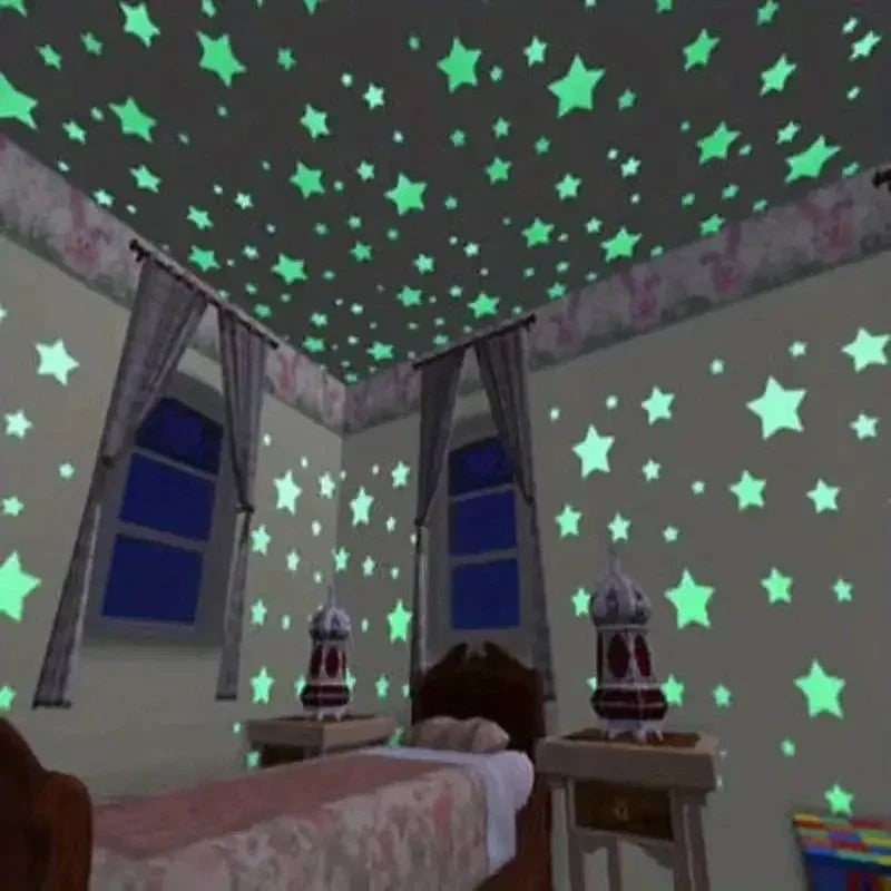 Glow in the Dark Star Stickers | Bedroom Wall Decoration