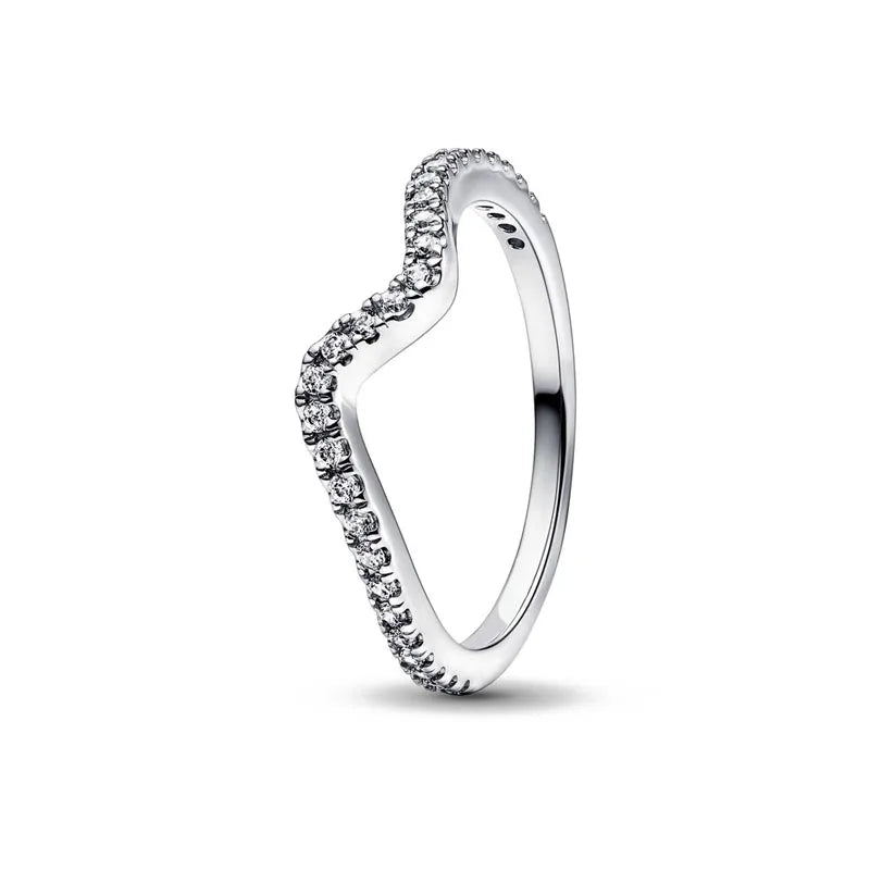 925 Sterling Silver Blue Green Heart Ring | Women's Wedding Band with Zircon