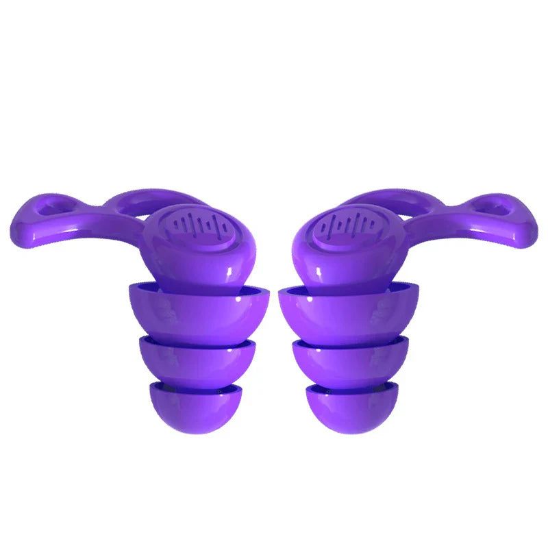 1Pair Soft-Silicone 3-Layer Reusable Ear Plugs | High-Efficiency Noise Reduction for Sleep and Hearing Protection