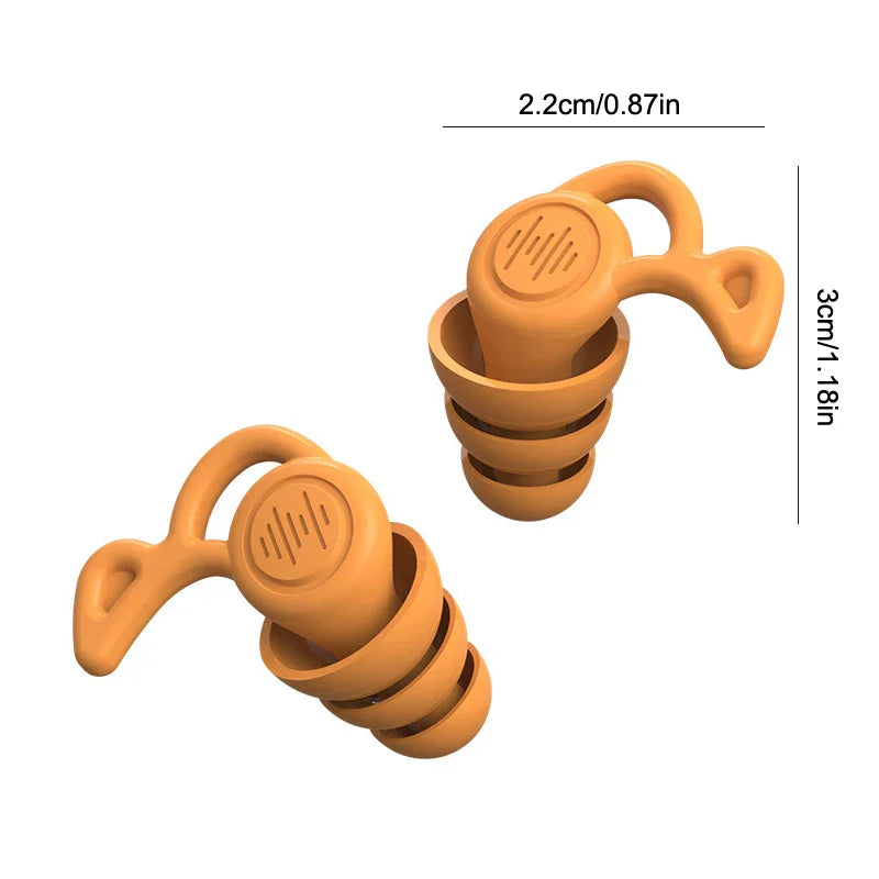 1Pair Soft-Silicone 3-Layer Reusable Ear Plugs | High-Efficiency Noise Reduction for Sleep and Hearing Protection