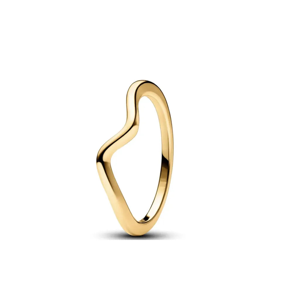 Gold Sun Heart Bow Ring | 925 Sterling Silver Zircon Ring for Women
