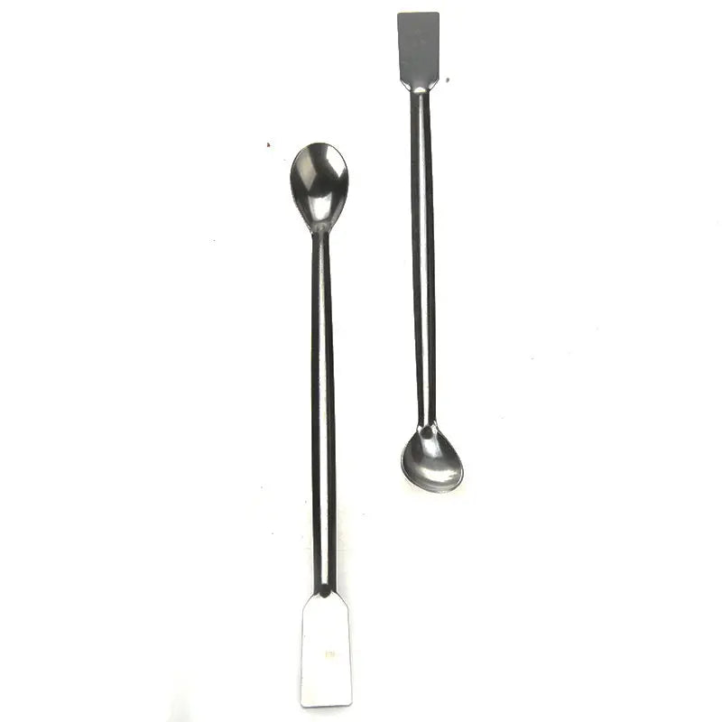 Double End Laboratory Medicine Spoon | Stainless Steel Sampling Scoop with Spatula