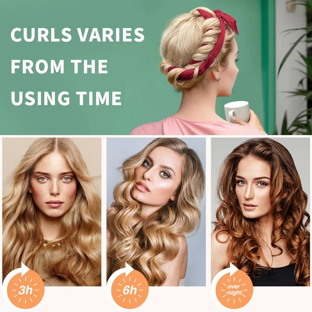 Heatless Curling Rod Headband | No Heat Hair Curler for Sleeping Curls