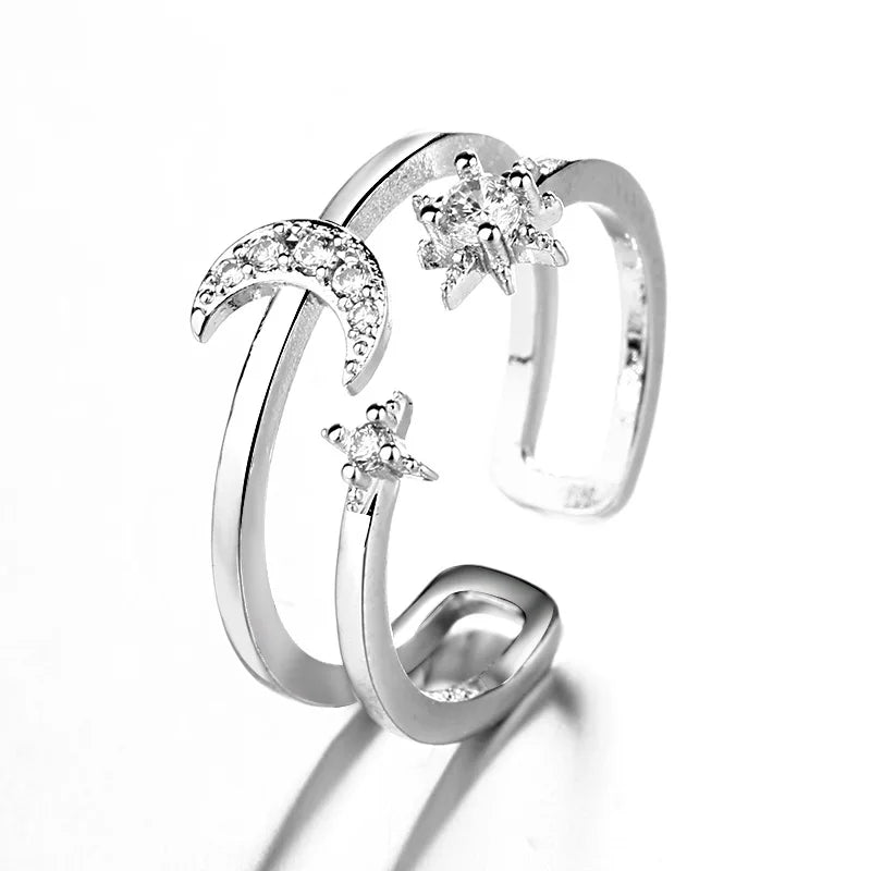 VENTFILLE 925 Sterling Silver Adjustable Rings | Vintage Hip Hop Couples Jewelry