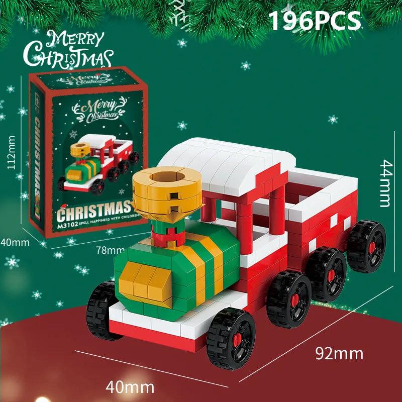 DIY Santa Reindeer Building Blocks | Christmas Domino Game Set