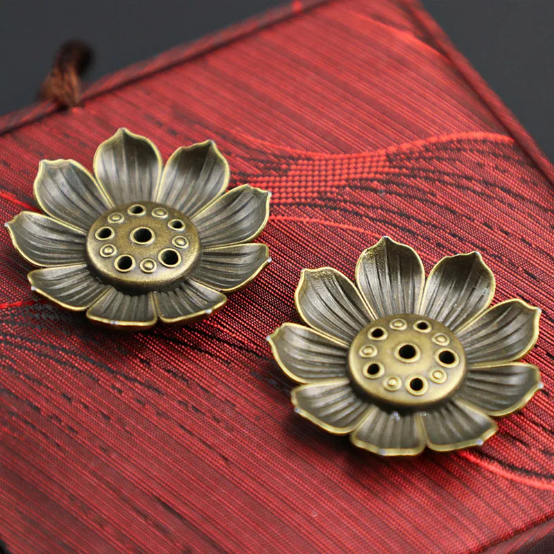 Metal Zen Lotus Buddha Incense Burner | Decorative Incense Stick Holder for Office and Home