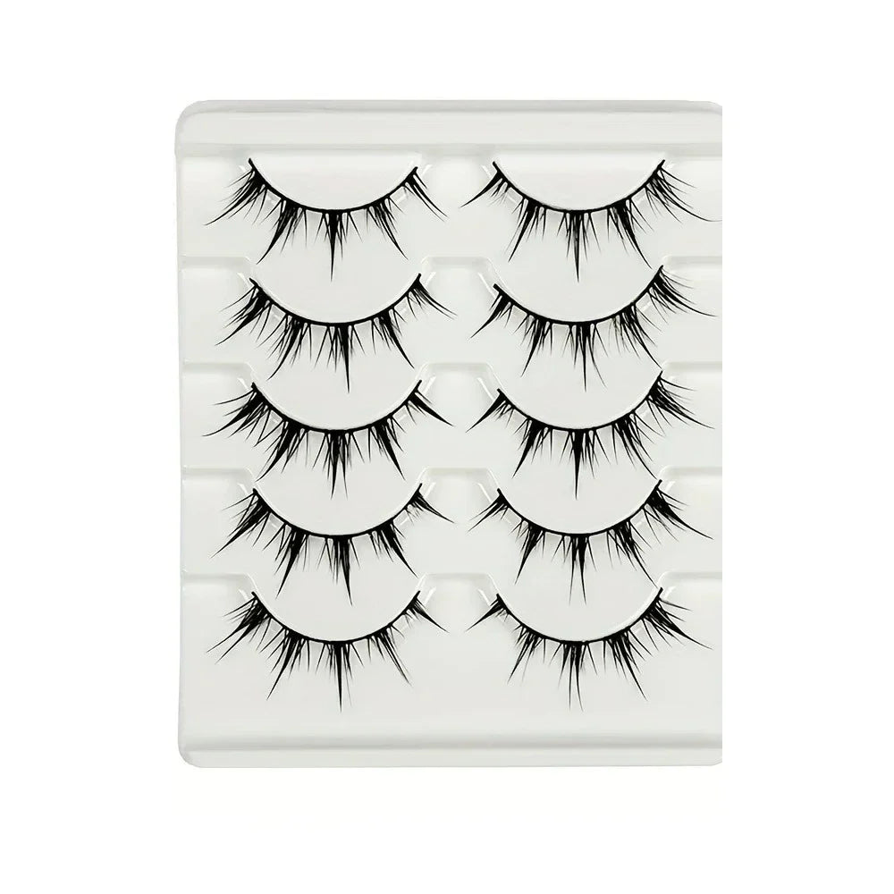 Anime-Inspired False Eyelashes | 5 Pairs Cartoon Eye Faux Lashes for Dramatic Demon Style