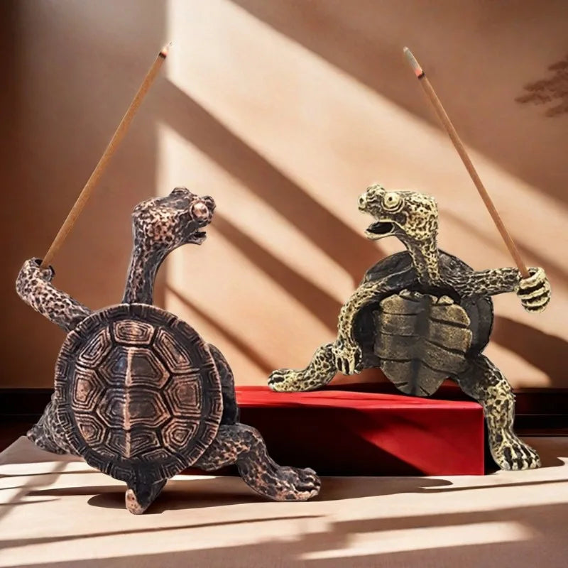 Mini Turtle Incense Holder | Vintage Bronze Sandalwood Stick Burner Stand