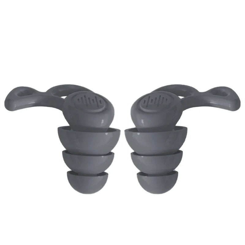 1Pair Soft-Silicone 3-Layer Reusable Ear Plugs | High-Efficiency Noise Reduction for Sleep and Hearing Protection