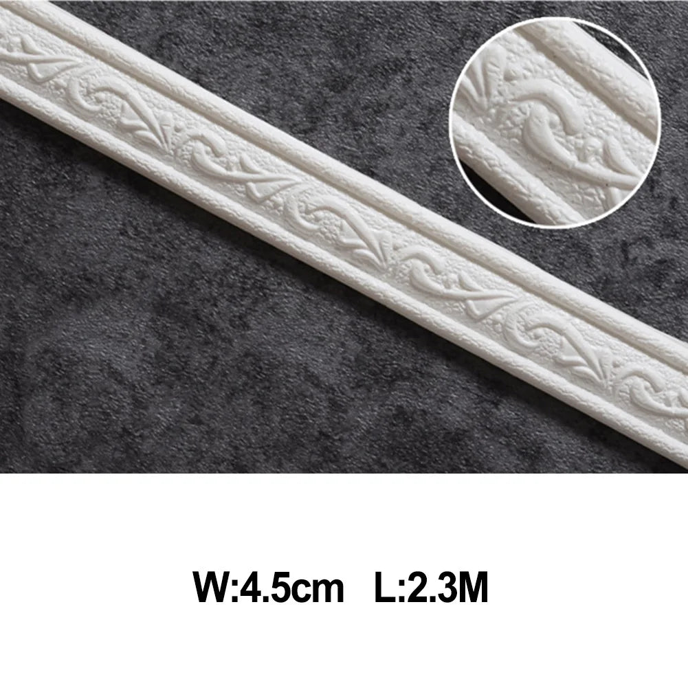 3D Decorative Foam Wall Trim | Self-Adhesive Skirting Border Strip