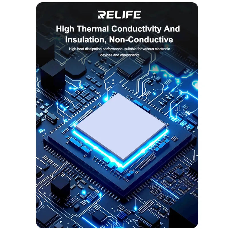 RELIFE RL-098 100PCS Pre-cut Thermal Pads for IC Chip | High Thermal Conductivity Silicone Sheet