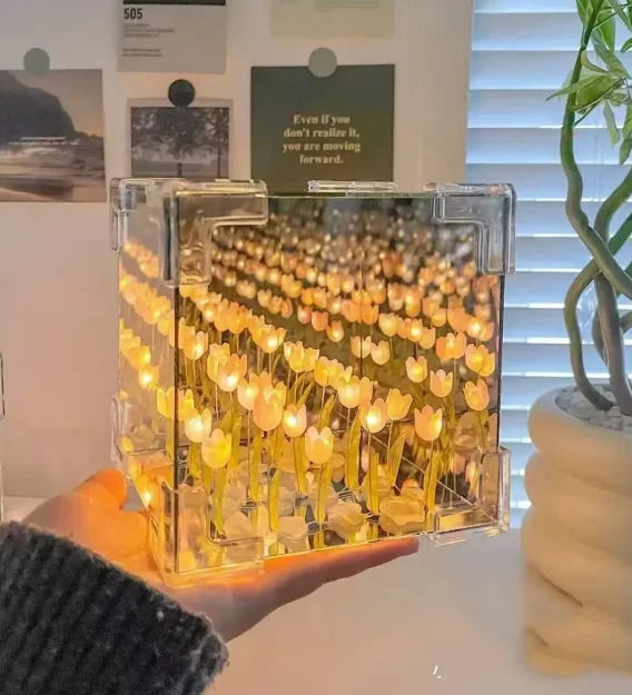 DIY Tulip Mirror Cube Lamp | Handmade Craft Night Light for Bedroom