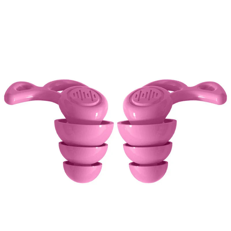 1Pair Soft-Silicone 3-Layer Reusable Ear Plugs | High-Efficiency Noise Reduction for Sleep and Hearing Protection