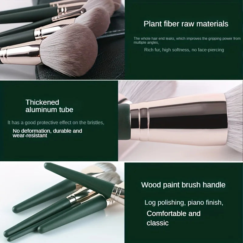 14-Piece Makeup Brush Set | Soft Nylon Bristles Travel Kit
