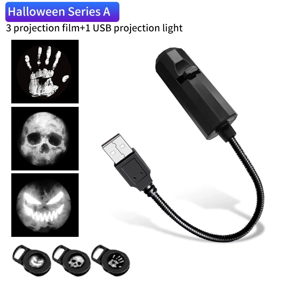 USB Plug Projection Lamp Theme Replacement Lamp Strip | Planet Halloween Christmas Indoor Ceiling Decoration