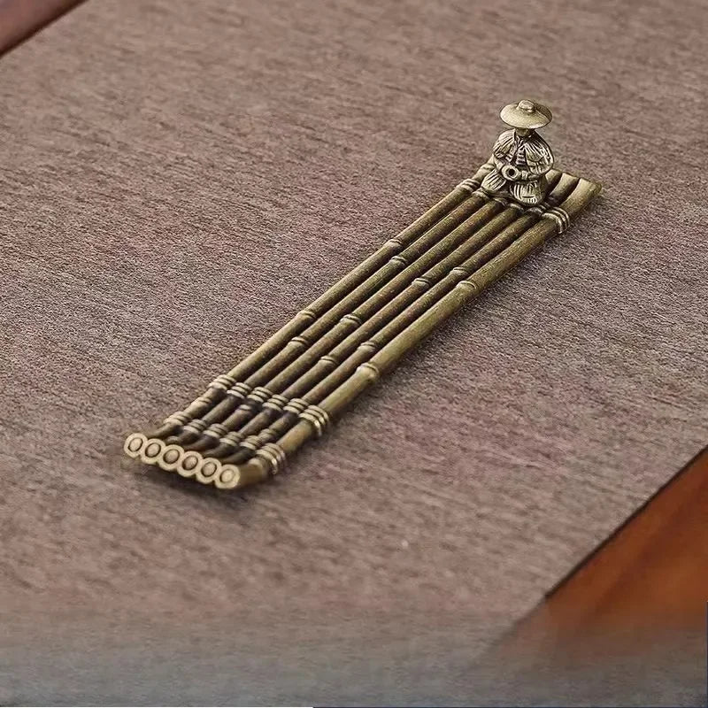 Japanese Style Incense Stick Holder Boat | Old Man Fisherman Metal Incense Burner